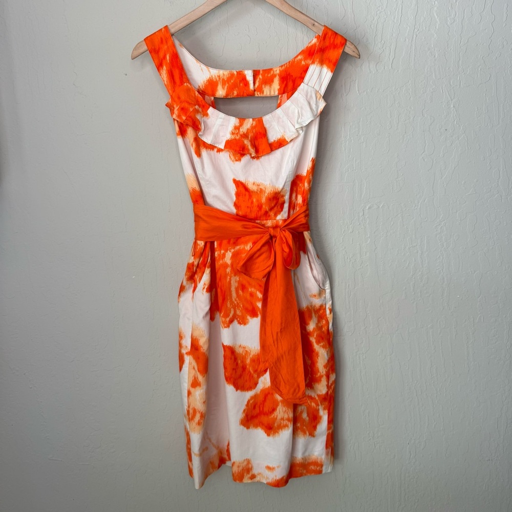 Anthropologie Moulinette Soeurs Orange Blossom Dress Floral Print Cotton Size 6 - Picture 15 of 15